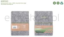 Econovo Notes z recyklingu, okładka z filcu, w linie, 96 kart, 70gsm, szary - 10