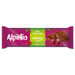 Alpinio.Czekolada mleczna z nadzieniami o smaku wiśniowym 230g