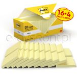 Post-It  Karteczki Samoprzylepne (654Cy-Vp20), 76X76Mm, (16+4)X100 Kart., Żółte, 4 Bloczki Gratis - 3