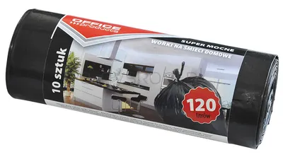 Office Products Worki na śmieci domowe super mocne (LDPE), 120l, 10szt., czarne