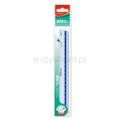 Keyroad Linijka plastikowa 20 cm, zawieszka, transparentna