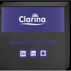 Serwetki Airlaid, 40 X 40, Składane, Czarne - A'50, Clarina