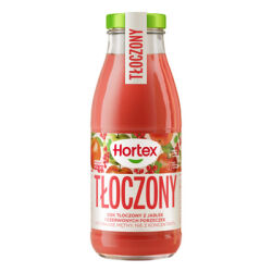 Hortex sok tłoczony z jabłek i czerwonych porzeczek, naturalnie mętny, nie z koncentratu butelka szklana 250ml