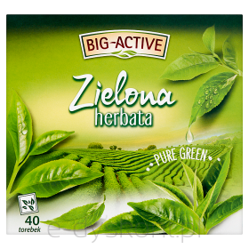 Big Active Herbata Zielona Gun Powder Pure Green 72 G (40 Torebek) 