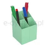 Przybornik Na Biurko Ico Kwadratowy, Plastikowy, 4 Komory, Pastelowy Zielony - 2