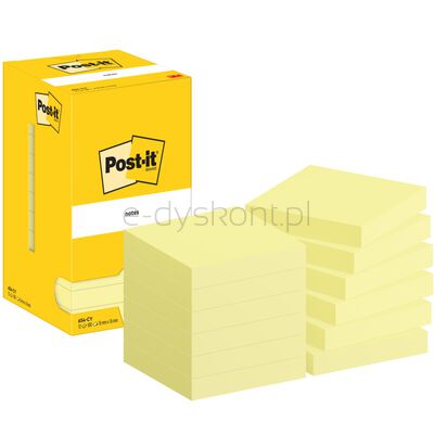 Karteczki Samoprzylepne Post-It, 76X76Mm, 12X100 Kart., Żółte