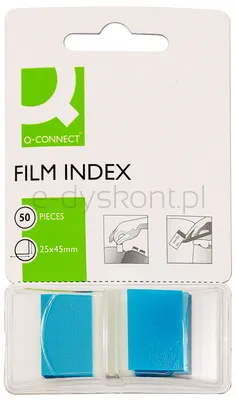 Q-Connect Zakładki Indeksujące Pp, 25,4X43,7Mm, 50 Kart., Niebieskie 