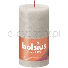 Bolsius Świeca Pieńkowa Rustic 130/68 Shine Szary Piasek