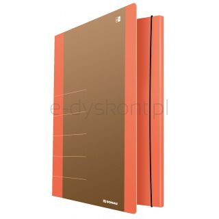 Donau Teczka z gumką Life, Karton, A4, 500gsm, 3-skrz., pomarańczowy