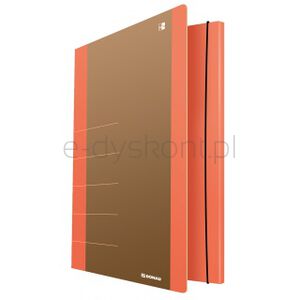 Donau Teczka z gumką Life, Karton, A4, 500gsm, 3-skrz., pomarańczowy