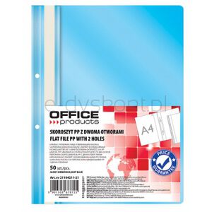 Office Products Skoroszyt, PP, A4, 2 otwory, 100/170mikr., wpinany, jasnoniebieski