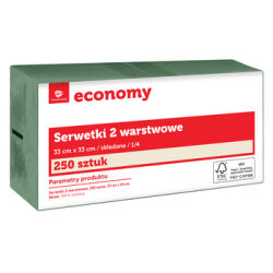 TG Economy Serwetka 33x33 cm, 2 warstwowa zielona 250 sztuk