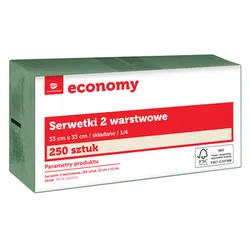 TG Economy Serwetka 33x33 cm, 2 warstwowa zielona 250 sztuk
