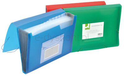 Q-Connect Teczka harm. z gumką  PP, A4, 6-przegr., mix kolorów 