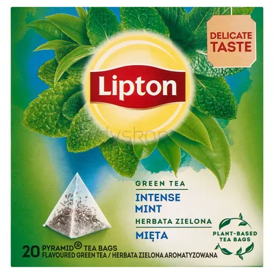 Lipton Herbata piramidki, zielona, mięta, 20 szt.