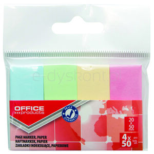 Zakładka indeksująca OFFICE PRODUCTS 20x50mm zawieszka mix