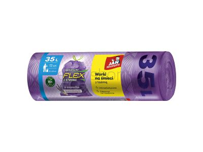 Jan Niezbędny Worki na śmieci magnum flex, z taśmą, 35l, 15szt., lawendowe