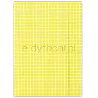 Donau Teczka z gumką karton, A4, 400gsm, 3-skrz., żółta w kratę