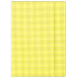 Donau Teczka z gumką karton, A4, 400gsm, 3-skrz., żółta w kratę