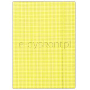 Donau Teczka z gumką karton, A4, 400gsm, 3-skrz., żółta w kratę