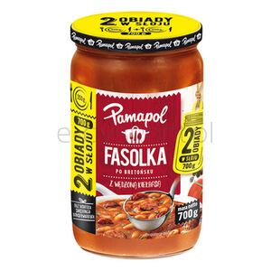 Pamapol Fasolka Po Bretońsku Z Wędzoną Kiełbasą 700G Dwa Obiady W Słoju