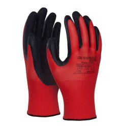 Donau Rękawice Safety Super Latex, Kat. Ii, Rozm. 10, Czerwone