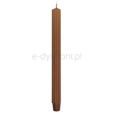 Donau HOME Świeca stołowa długa ryflowana 25x300 mm, 4 szt., karmelowa