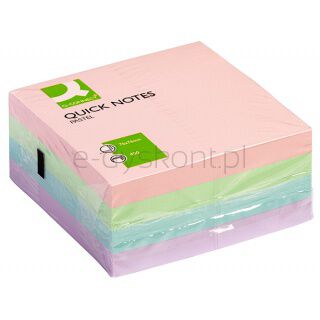Q-Connect Kostka samoprzylepna 76x76mm, 1x400 kart., pastelowa [BIURO]
