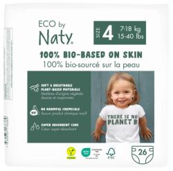 Eco By Naty Ekologiczne pieluszki jednorazowe rozmiar 4, 7-18 kg, 26 szt