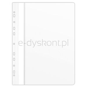 Donau Skoroszyt PVC, A4, twardy, 150/160mikr., wpinany, biały