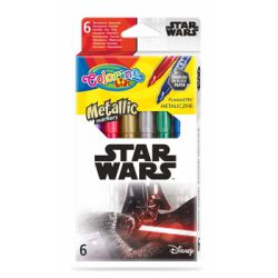 Colorino Flamastry Metaliczne 6 Kolorów Star Wars