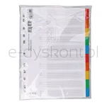 Office Products Przekładki Karton, A4, 227X297Mm, 10 Kart, Lam. Indeks, Mix Kolorów  - 3