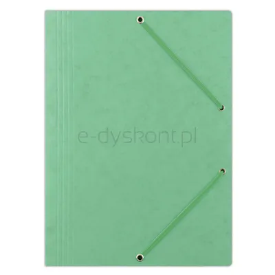 Office Products Teczka Z Gumką, Preszpan, A4, 390Gsm, 3-Skrz., Jasnozielona 