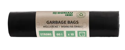 Donau ECO Worki na śmieci mocne (LDPE), 60l, 10 szt., czarne