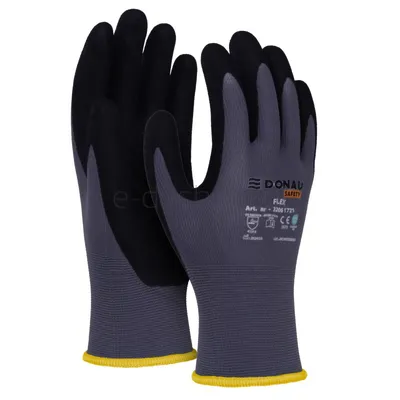 Donau Rękawice Safety Flex, Kat. Ii, Rozm. 8, Szare
