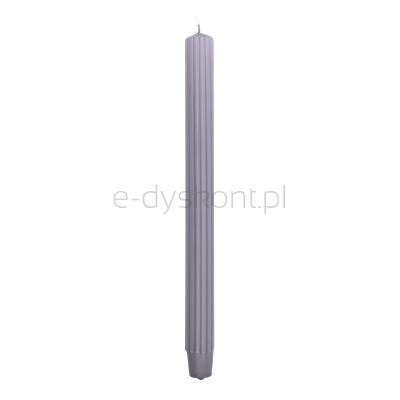 Donau HOME Świeca stołowa długa ryflowana 25X300 Mm, 4 Szt., Szara