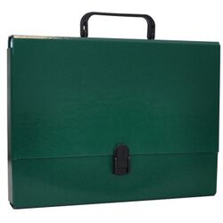 Office Products Teczka-pudełko PP, A4/5cm, z rączką i zamkiem, zielona