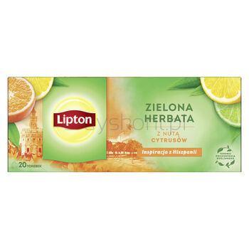 Lipton Herbata zielona, z nutą cytrusów, 20 torebek
