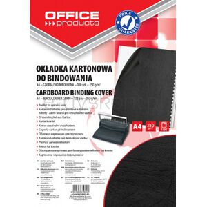 Office Products Okładki do bindowania karton, A4, 250gsm, skóropodobne, 100szt., czarne