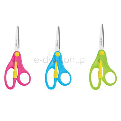 Nożyczki szkolne KEYROAD, 12 cm, z blokadą, display, mix kolorów