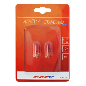 Żarówka Powertec 12V Wy5W T10 5W Wedge Amber