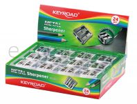 Keyroad Temperówka Metal, aluminiowa, podwójna, pakowana na displayu, srebrna - 2