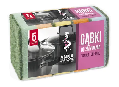 Anna  Zaradna Gąbki Do Zmywania Prostokątne, 5 Szt., Mix Kolorów