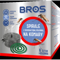 Bros spirale na komary z dekoracyjną osłonką stalową 6 szt