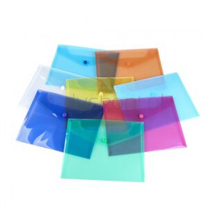 Teczka kopertowa, PP, C5, 185 x 238 x 0,18 mm, na zatrzask, display, mix kolorów