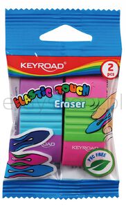Keyroad Gumka uniwersalna Elastic Touch, 2szt., zawieszka, mix kolorów
