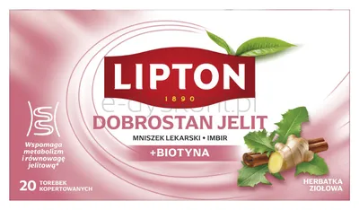 Lipton Herbata Ziołowa Dobrostan Jelit 20 Torebek