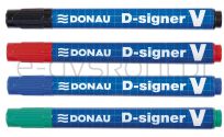 Donau Marker Permanentny D-Signer V, Ścięty, 1-4Mm (Linia), Czarny  - 3