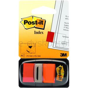 Post-It Zakładki indeksujące (680-4), PP, 25,4x43,2mm, 50 kart., pomarańczowe 
