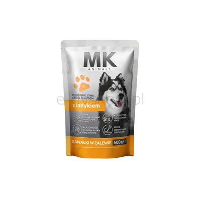 MK ANIMALS Saszetka dla psów z indykiem 500 g